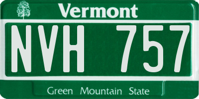 VT license plate NVH757