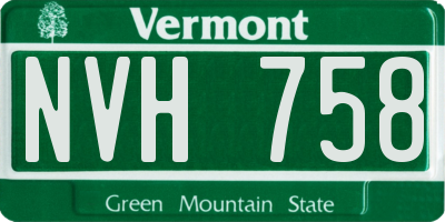VT license plate NVH758