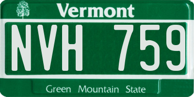VT license plate NVH759