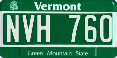 VT license plate NVH760