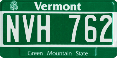 VT license plate NVH762
