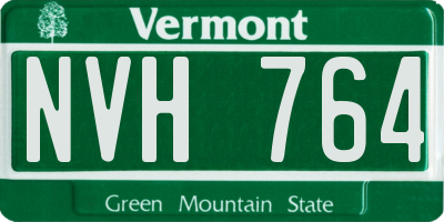 VT license plate NVH764