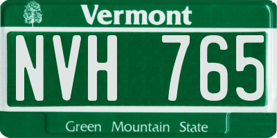 VT license plate NVH765