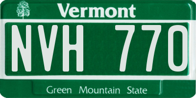 VT license plate NVH770