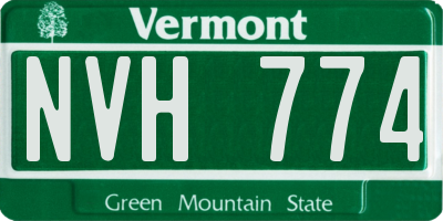 VT license plate NVH774