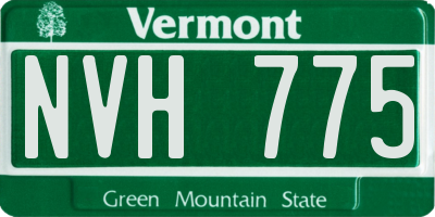 VT license plate NVH775