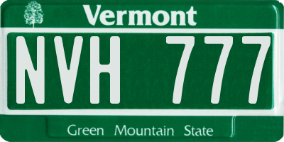 VT license plate NVH777