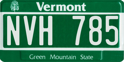 VT license plate NVH785