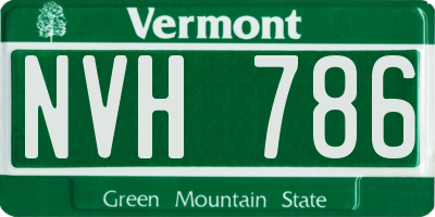 VT license plate NVH786