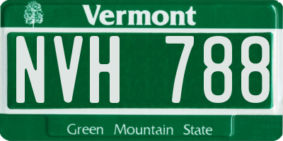 VT license plate NVH788