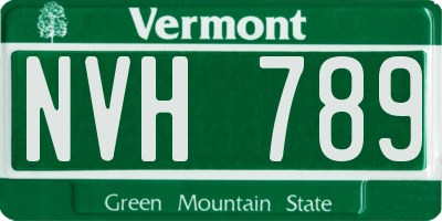VT license plate NVH789