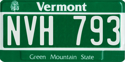 VT license plate NVH793