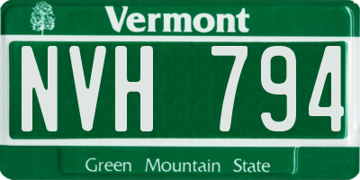 VT license plate NVH794