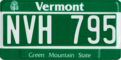 VT license plate NVH795