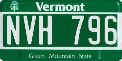 VT license plate NVH796
