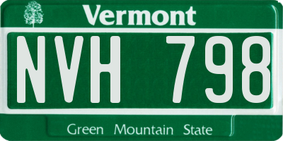 VT license plate NVH798