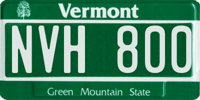 VT license plate NVH800