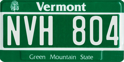 VT license plate NVH804