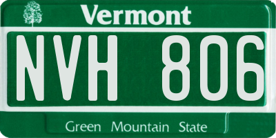 VT license plate NVH806