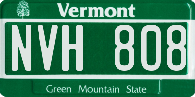 VT license plate NVH808