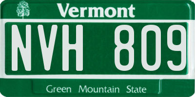 VT license plate NVH809