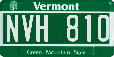 VT license plate NVH810