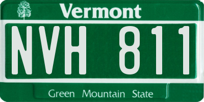 VT license plate NVH811