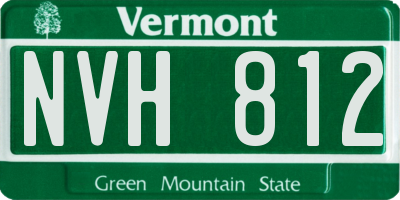 VT license plate NVH812