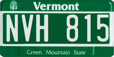 VT license plate NVH815
