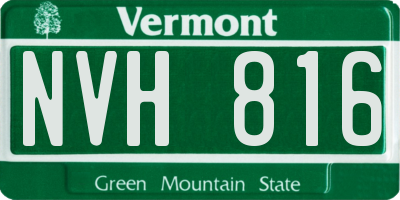 VT license plate NVH816