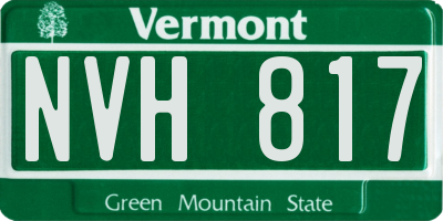 VT license plate NVH817