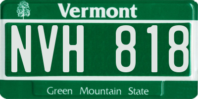 VT license plate NVH818