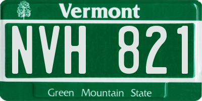 VT license plate NVH821