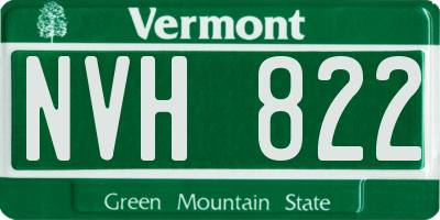 VT license plate NVH822