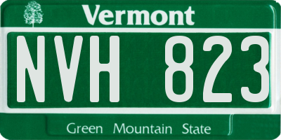 VT license plate NVH823