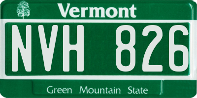 VT license plate NVH826