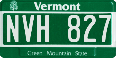 VT license plate NVH827