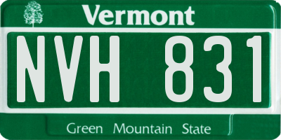 VT license plate NVH831