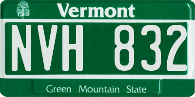 VT license plate NVH832