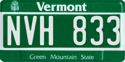 VT license plate NVH833