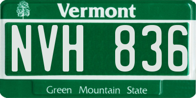VT license plate NVH836