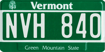 VT license plate NVH840