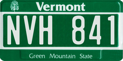 VT license plate NVH841