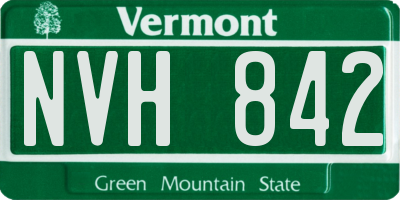 VT license plate NVH842