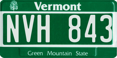 VT license plate NVH843