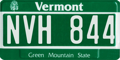 VT license plate NVH844