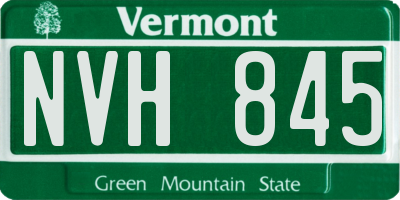 VT license plate NVH845