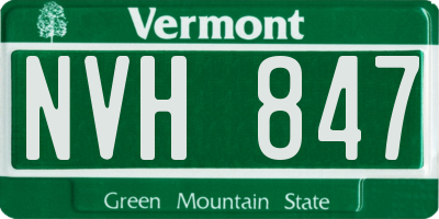 VT license plate NVH847