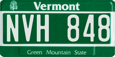 VT license plate NVH848