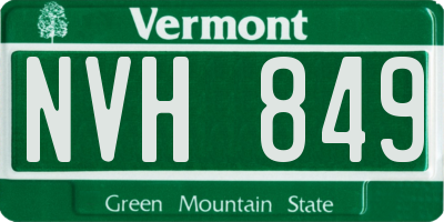 VT license plate NVH849